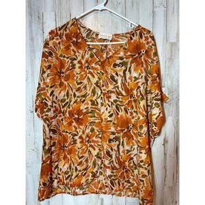 Beautiful Rust Color Short Sleeve Dress up Top‎ Size M NWT